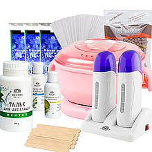 Стартовий набір для депіляції з баночним воскоплавом Silicone Edition SL-400 та подвійним касетним воскоплавом