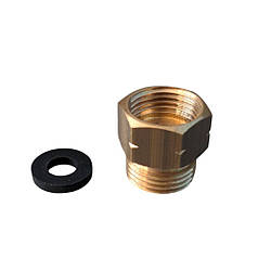 Перехідник латунний газовий СП21.8 LH внутрішня–зовнішня різьба, ліва