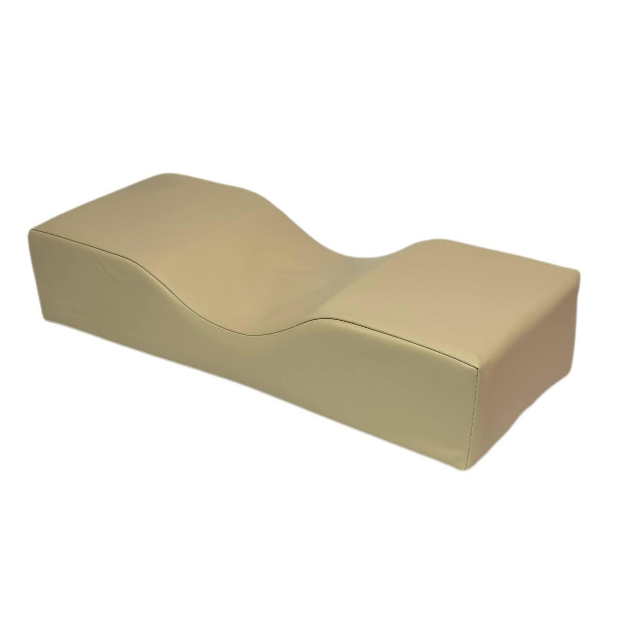 Подушка з екошкіри для нарощування та ламінування вій, косметологів, розмір 50*20*10 см колір слонова кістка, фото 1