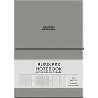 Блокнот А5/96 л. "Школярик" Business /A5-7134Gray/ == обкл.полиуретан мягкий, крем блок, 80г/м2 "Dark Gray"