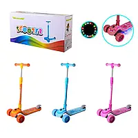 Дитячий триколісний самокат з PU колесами, музикою та підсвіткою, в асортименті - SC21013