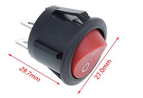 KCD1 Кнопка живлення 10A/250V Червона-2D2Pin