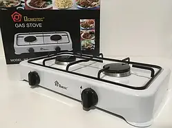 Настільна газова плита Domotec MS-6602/4063 на 2 конфорки Біла