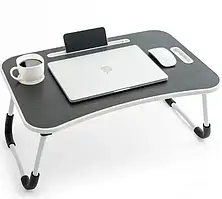 Стіл для ноутбука та планшета M&T Displays складний 60х40х28 матовий під дерево Темне дерево