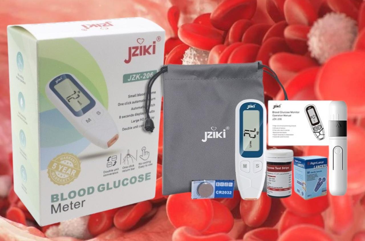 Глюкометр стартовий набір Глюкометр із тест смужками Набір глюкометр + ручка + ланцети + сть смужки на цукор, фото 1