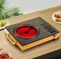 Інфрачервона плита RAF 8004 настільна кухонна електрична одноконфоркова з таймером 2200 Вт коричневий