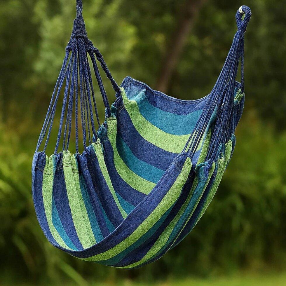 Підвісний гамак-крісло 80х100 см, одномісний садовий гамак для відпочинку на дачі та в саду, фото 1