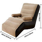 Надувний S-подібний лінивий диван 140x85x80 см до 100 кг із підголівником для відпочинку вдома та на вулиці, фото 8