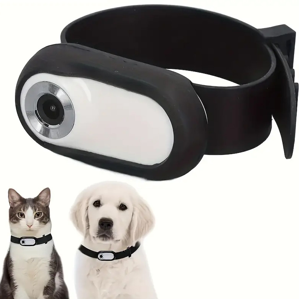 Бездротова камера нашийник для хатніх тварин 1080P для спостереження за вихованцем, фото 1