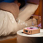 Портативна Bluetooth-колонка з RGB-підсвіткою від USB рожева в стилі вінілового програвача, фото 6