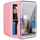 Холодильник для автомобіля з дзеркалом і підсвіткою, 20 л, жовтий, стильний і функціональний для поїздок, фото 2