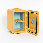 Холодильник для автомобіля з дзеркалом і підсвіткою, 20 л, жовтий, стильний і функціональний для поїздок, фото 6