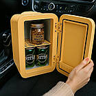 Холодильник для автомобіля з дзеркалом і підсвіткою, 20 л, жовтий, стильний і функціональний для поїздок, фото 7