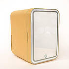 Холодильник для автомобіля з дзеркалом і підсвіткою, 20 л, жовтий, стильний і функціональний для поїздок, фото 8