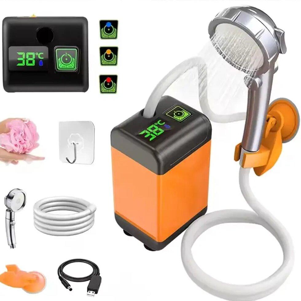 Портативний душ 6000 мА·год MY-880 мобільний душ для кемпінгу з цифровим індикатором температури води, фото 1