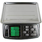 Настільні торговельні ваги 50 кг мережа/акумулятор із великим дисплеєм і функцією тарування, фото 3