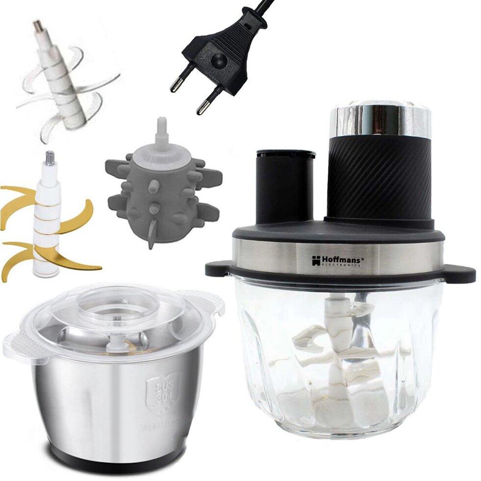 Блендер подрібнювач для кухні 10 в 1, 1800 Вт, 3,8 л, з двома чашами та насадками для подрібнення продуктів, фото 1