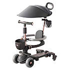 Дитячий самокат із сидінням 5 в 1, до 90 кг, зелений, універсальний для прогулянок та активного відпочинку, фото 2