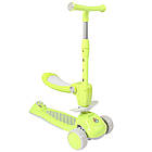 Дитячий самокат із сидінням 5 в 1, до 90 кг, зелений, універсальний для прогулянок та активного відпочинку, фото 9