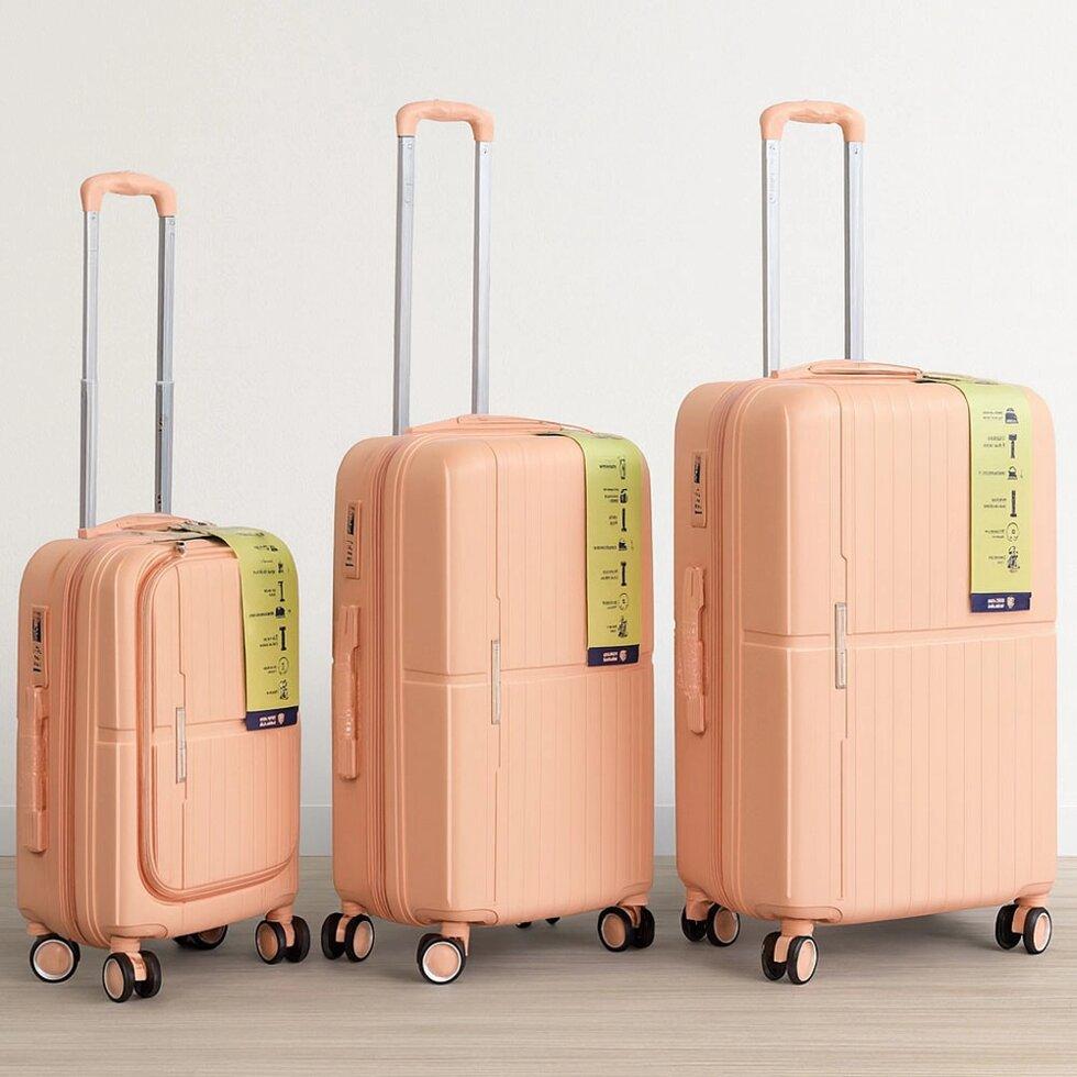Комплект валіз 3в1, рожевий, стильні та міцні для зручних і комфортних подорожей, фото 1
