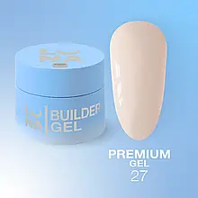 Гель LUNAMoon Premium Gel №27 (Пудрова хмаринка) для зміцнення, вирівнювання та нарощування нігтів, 30 мл.