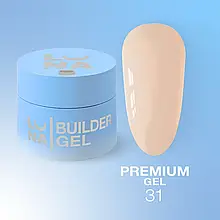 Гель LUNAMoon Premium Gel №31 (Персиковий беж) для зміцнення, вирівнювання та нарощування нігтів, 30 мл.