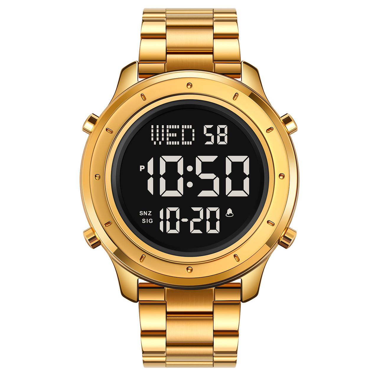 Чоловічий годинник Skmei 1864SGDBK Gold-Black Steel, фото 1