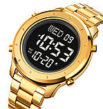 Чоловічий годинник Skmei 1864SGDBK Gold-Black Steel, фото 2