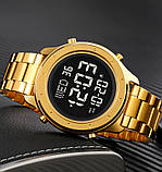 Чоловічий годинник Skmei 1864SGDBK Gold-Black Steel, фото 3