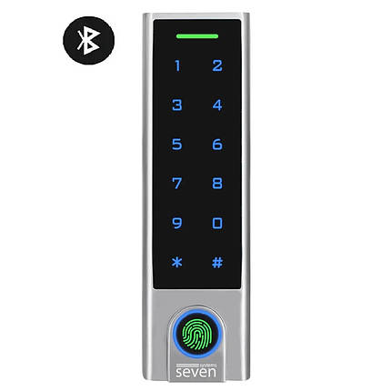 Біометричний контролер доступу Bluetooth із клавіатурою SEVEN CR-7477BF MIFARE, фото 1