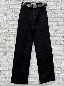 Жіночі чорні прямі джинси з високою посадкою