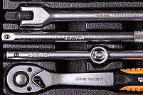 Набір насадок торцевих MasterTool 78-4124 PROFI, CrV 1/2" 10-32 мм, тріскачка 72Т, 24 шт метал.кейс, фото 6