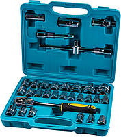 Набір насадок торцевих ТИТУЛ 78-6032 (CrV 1/2" з тріскачкою 24 зуба, 32 шт в кейсі), фото 2