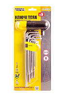 Ключі TORX з держателем MasterTool 75-0962, набір 9 шт CrV довгі (Т10-Т50 L90-227мм), фото 4