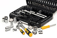 Набір насадок торцевих MasterTool 78-5108, CrV 1/4" і 1/2", тріскачка 72Т, 108 шт, кейс, фото 4