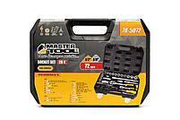 Набір насадок торцевих MasterTool 78-5072 PROFI, CrV 1/4" - 1/2", тріскачка 72Т, 72 шт, кейс, фото 8