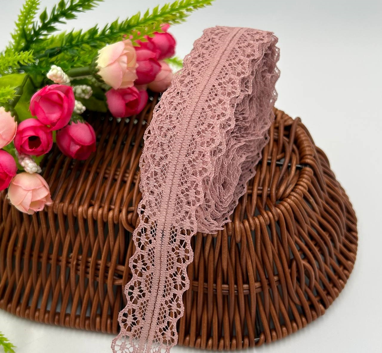Мереживо сітка / 3см / "Ніка" / Упаковка - 10 метрів / Пудровий, фото 1