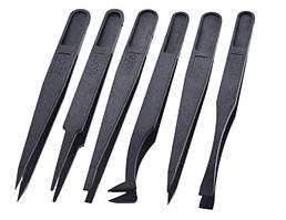 Пінцет антистатичний набір із 6 штук пластиковий PCB