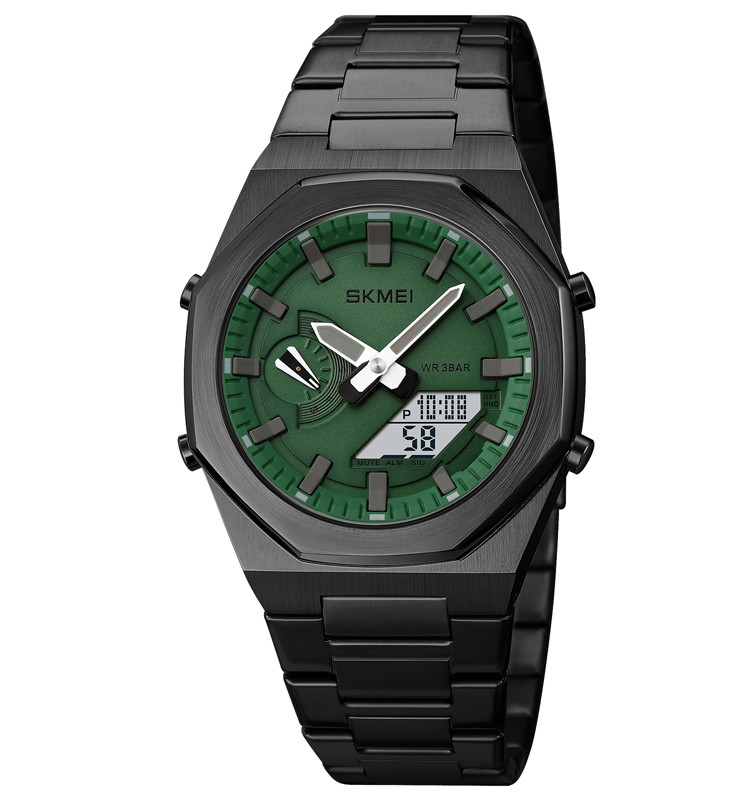 Чоловічий годинник Skmei 1816BKGNWT Black-Green-White, фото 1