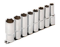 Набір довгих насадок торцевих MASTERTOOL 78-1208, CRV 1/2", 8 шт (10/12/13/14/15/17/19/22), фото 2