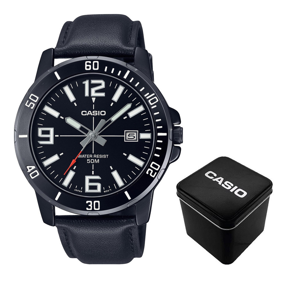 Чоловічий годинник Casio MTP-VD01BL-1B, фото 1