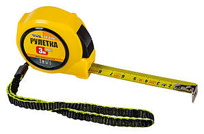 Рулетка MASTERTOOL 3 м 16 мм з автоматичним фіксатором полотна 68-0316