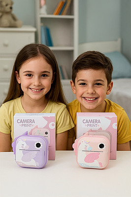 Дитячий фотоапарат з принтером Цифрова камера з миттєвим друком фото відео селфі термопапір фломастери