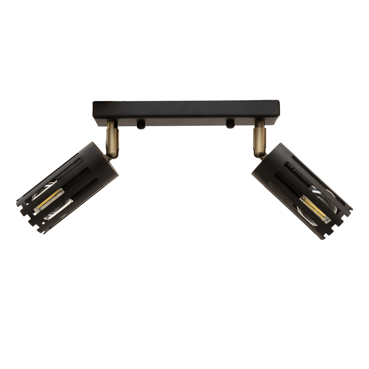 Світильник стельовий MSK Electric Teramo спот поворотний на два плафони NL 18050-2 BK