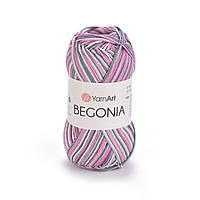 Yarnart BEGONIA MELANGE (Бегонія Меланж) №504 рожевий (Бавовняна пряжа, нитки для в'язання)