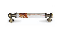 Ручка-скоба современная классика керамика с орнаментом 2545-013-300-96 бронза антик 96 мм