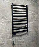 Рушникосушка електрична Flyme Black EF 900L (терморегулятор, таймер) ліве підключення, фото 2