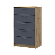 Комод Doros Ронді Дуб Артізан/Графіт 5 шухляд 60х40х100