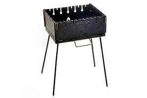 Мангал розкладний (кейс) товщина 3 мм дворівневий на 6 шампурів із чохлом і рукавичками СІЛА