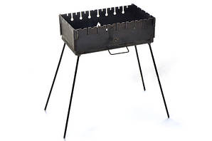 Мангал розкладний (кейс) товщина 3 мм дворівневий на 8 шампурів із чохлом і рукавичками СІЛА